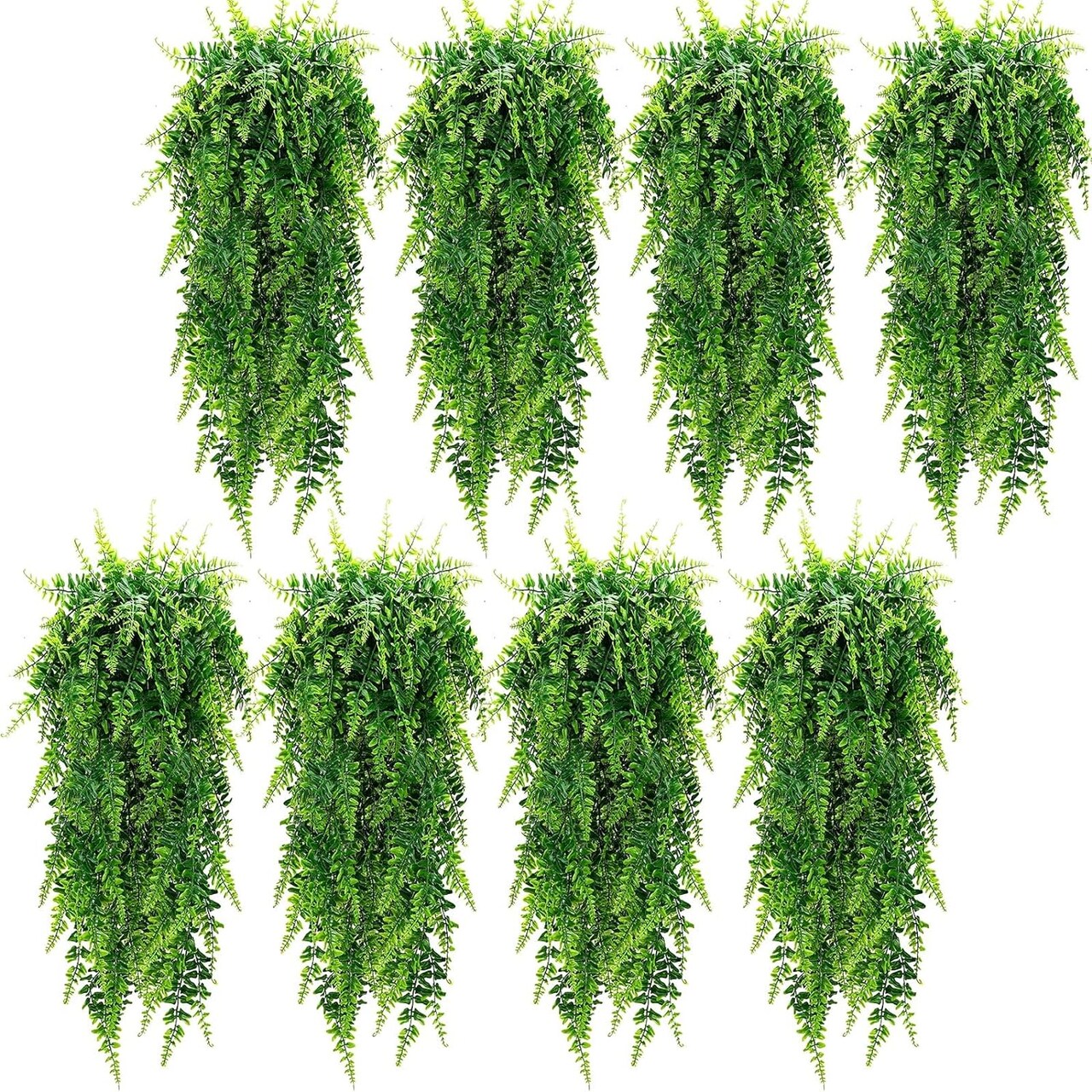 8 Pcs Artificial Hanging Plants Fake Plant Ferns Garland Indoor Outdoor Decoration